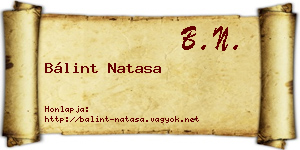 Bálint Natasa névjegykártya